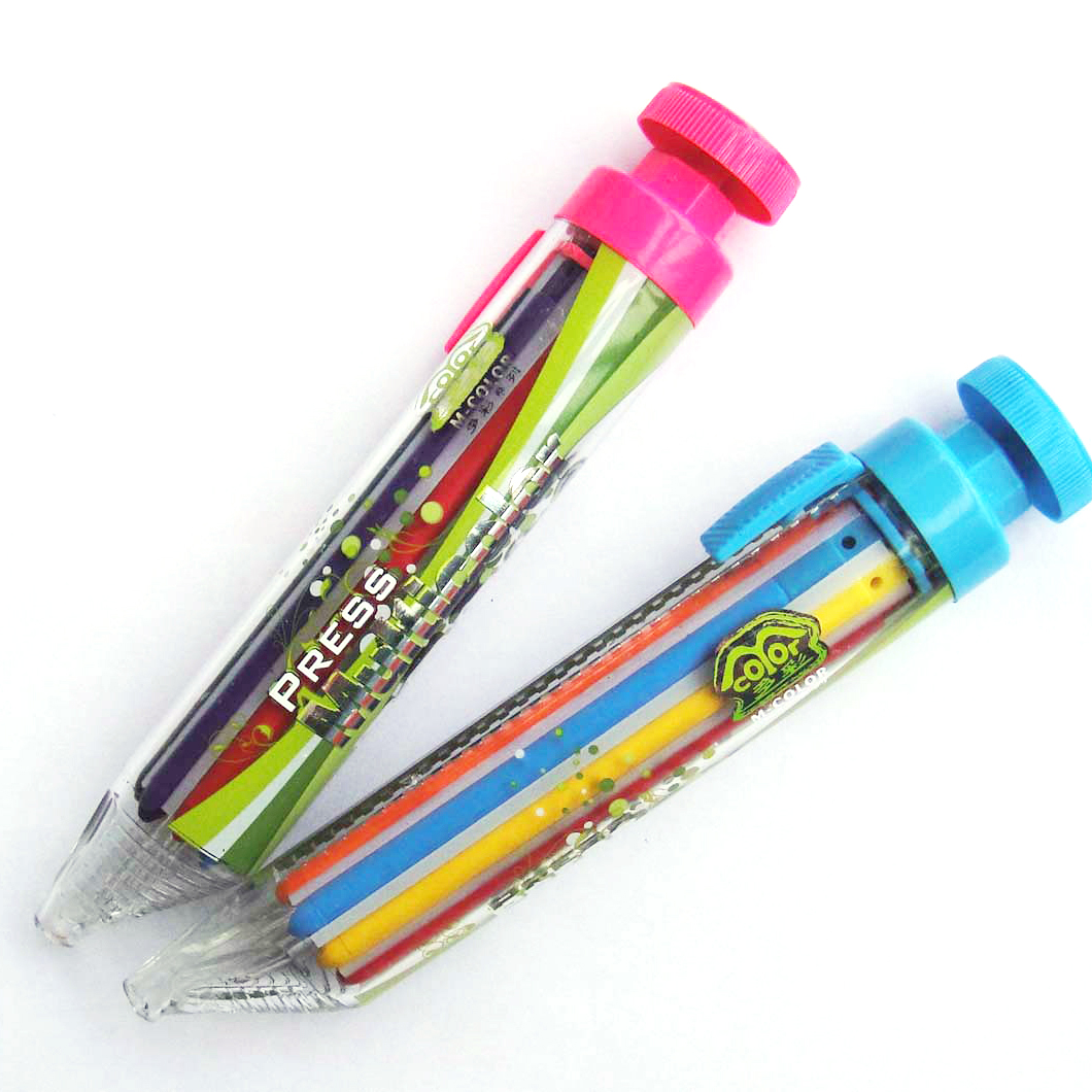 8-in-1 Press Multicolor Crayon Pen