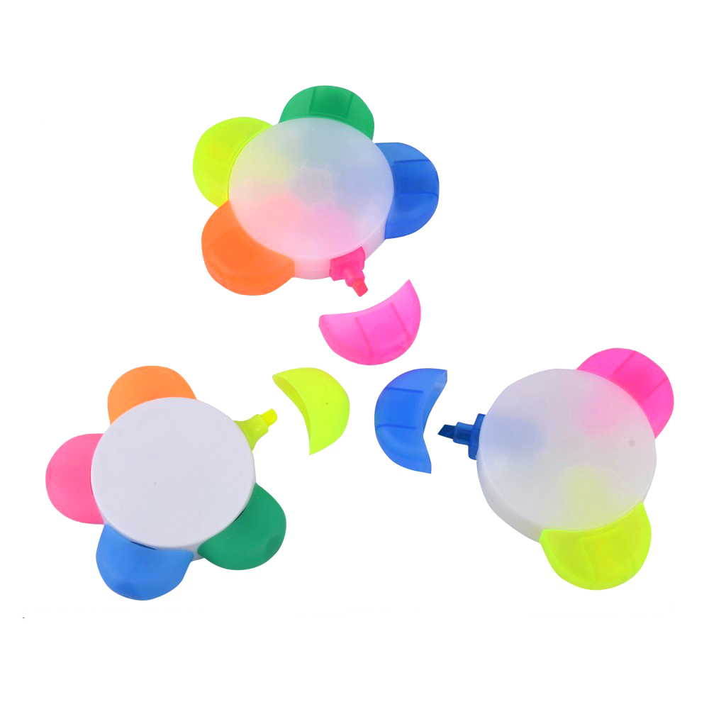 Flower Shape Fluorescent Highlighter Marker Pen