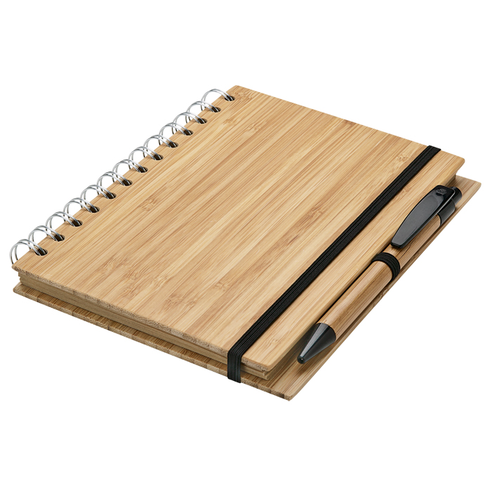 Office Supplier Bamboo Notebook With Ball Pen