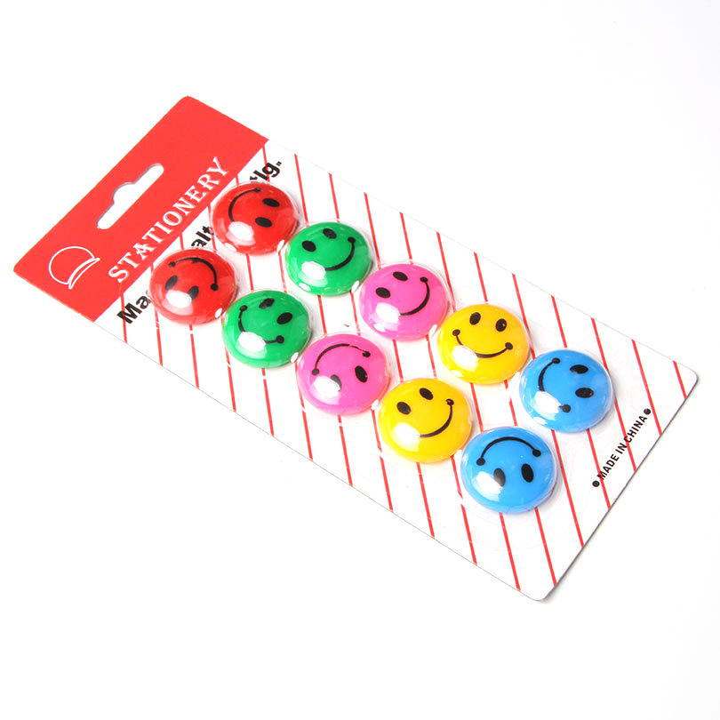 Smile face magnetic pin button set