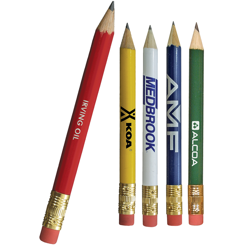 Round Golf Pencil with Erasers