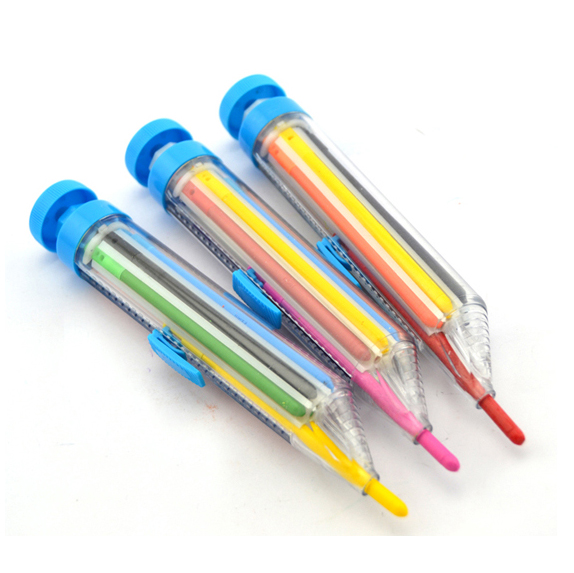 1pc 8 Colors In One Pen Rotary Multi Colour Crayons Push - Temu