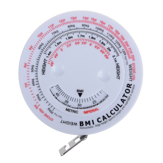 Round BMI calculator tape measure