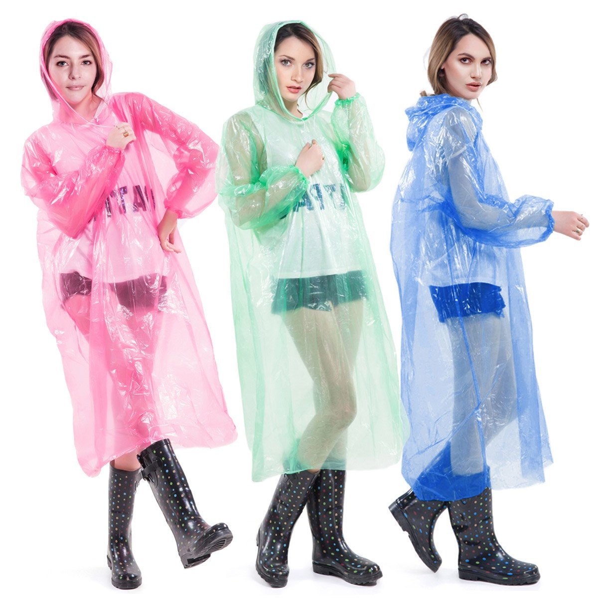 Emergency Rain Poncho Coat Rainwear | Adult Disposable Rain Ponchos