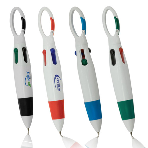 Promotional Quatro Carabiner Pens With Custom Logo