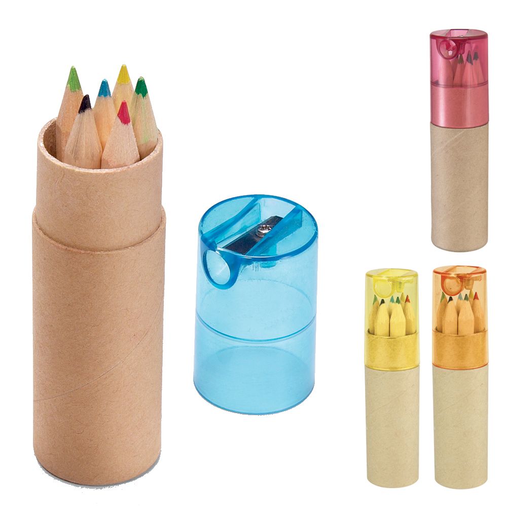 Recycled Newspaper Color Pencil Tube Color Pencil With Sharpener